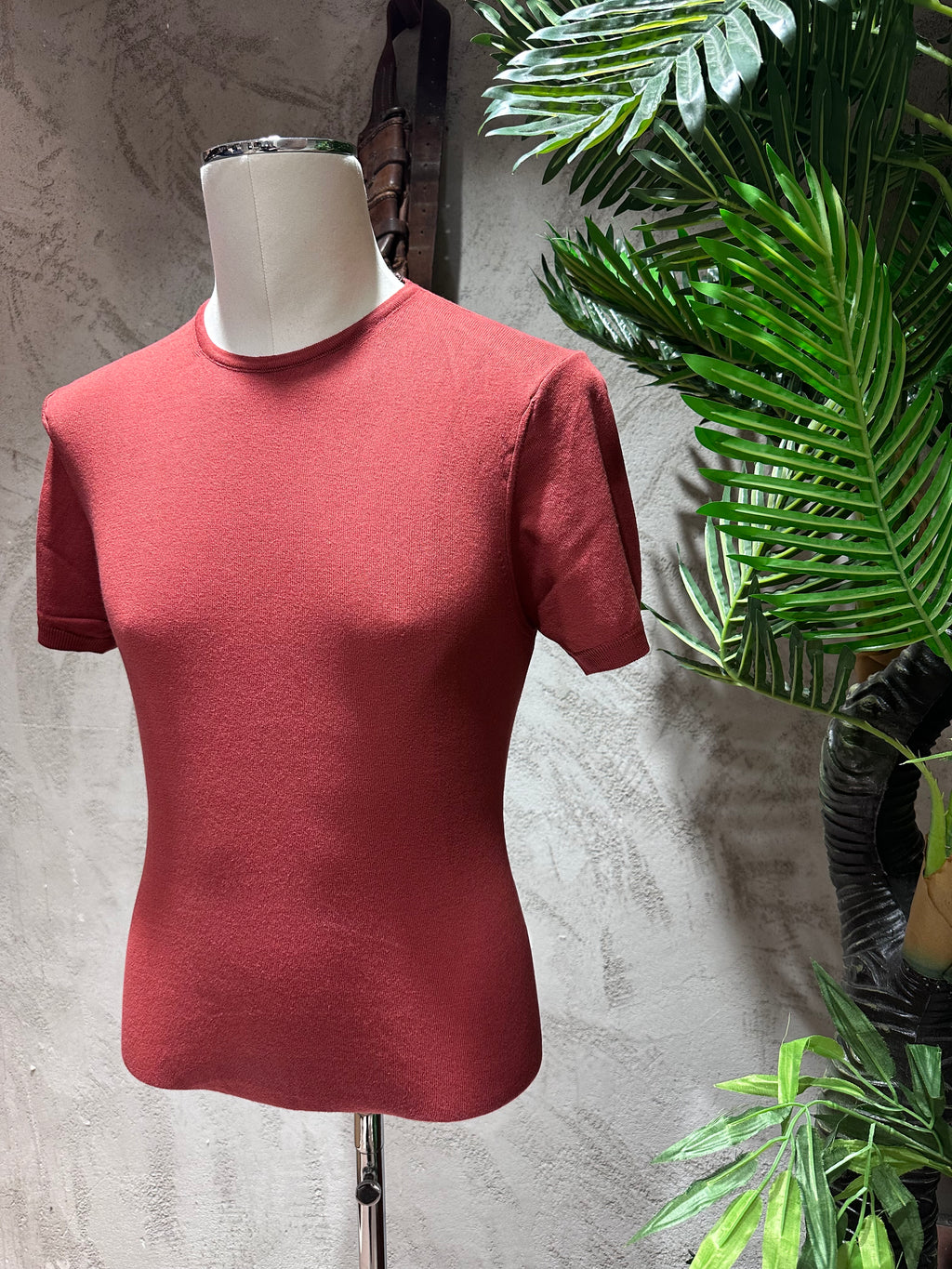 MAGLIA GIROCOLLO - CACAO, SABBIA, BLU, TEGOLA