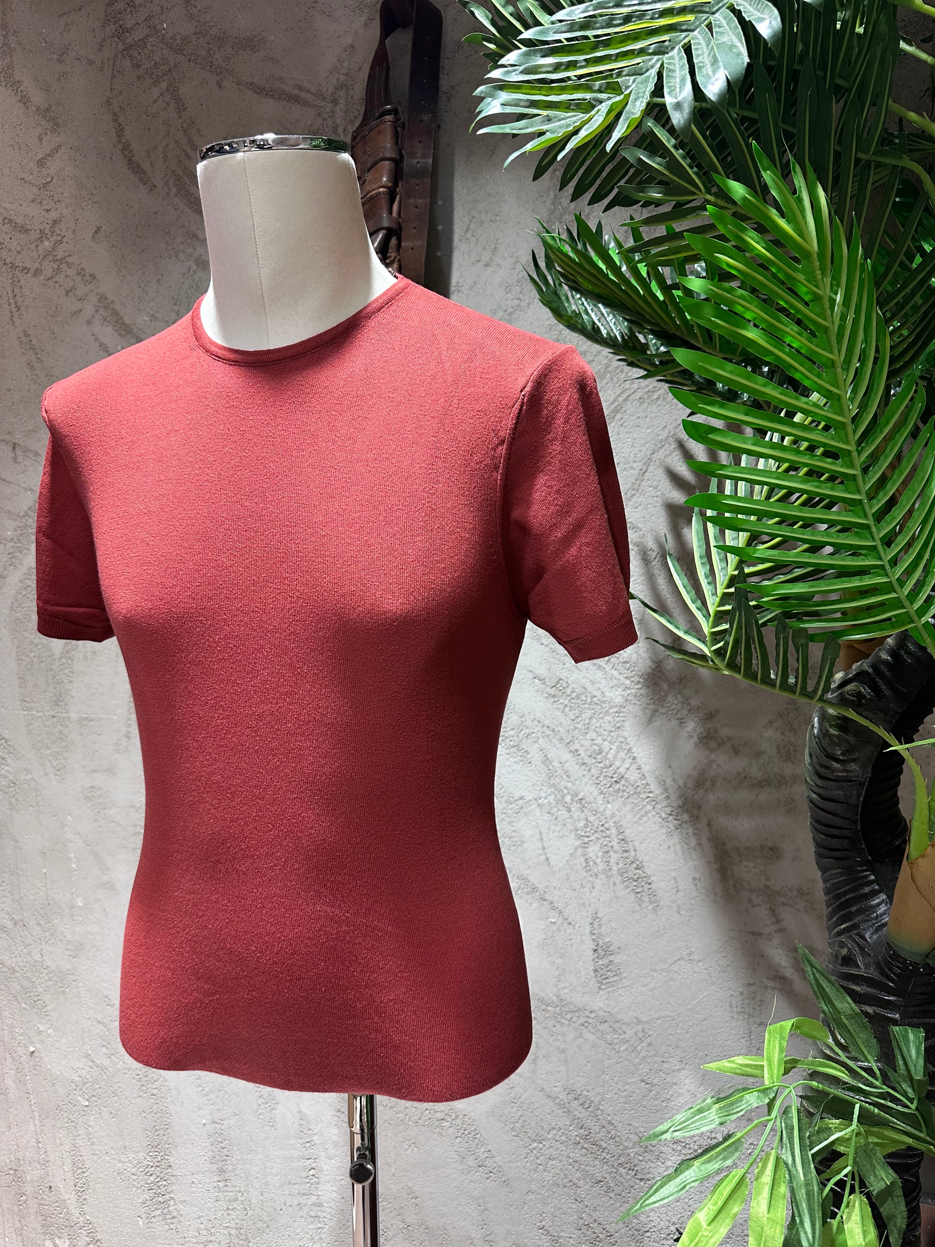 MAGLIA GIROCOLLO - CACAO, SABBIA, BLU, TEGOLA