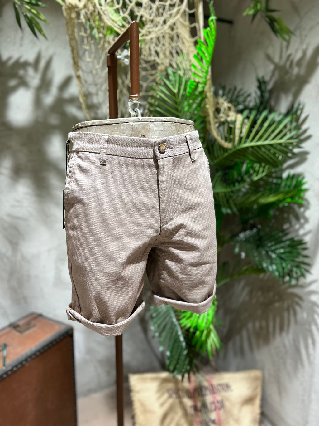 SHORTS NIDO D'APE - BEIGE, FANGO