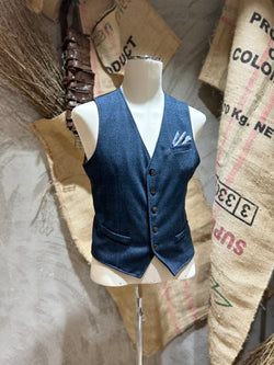 GILET PRINCIPE DI GALLES  - BLU