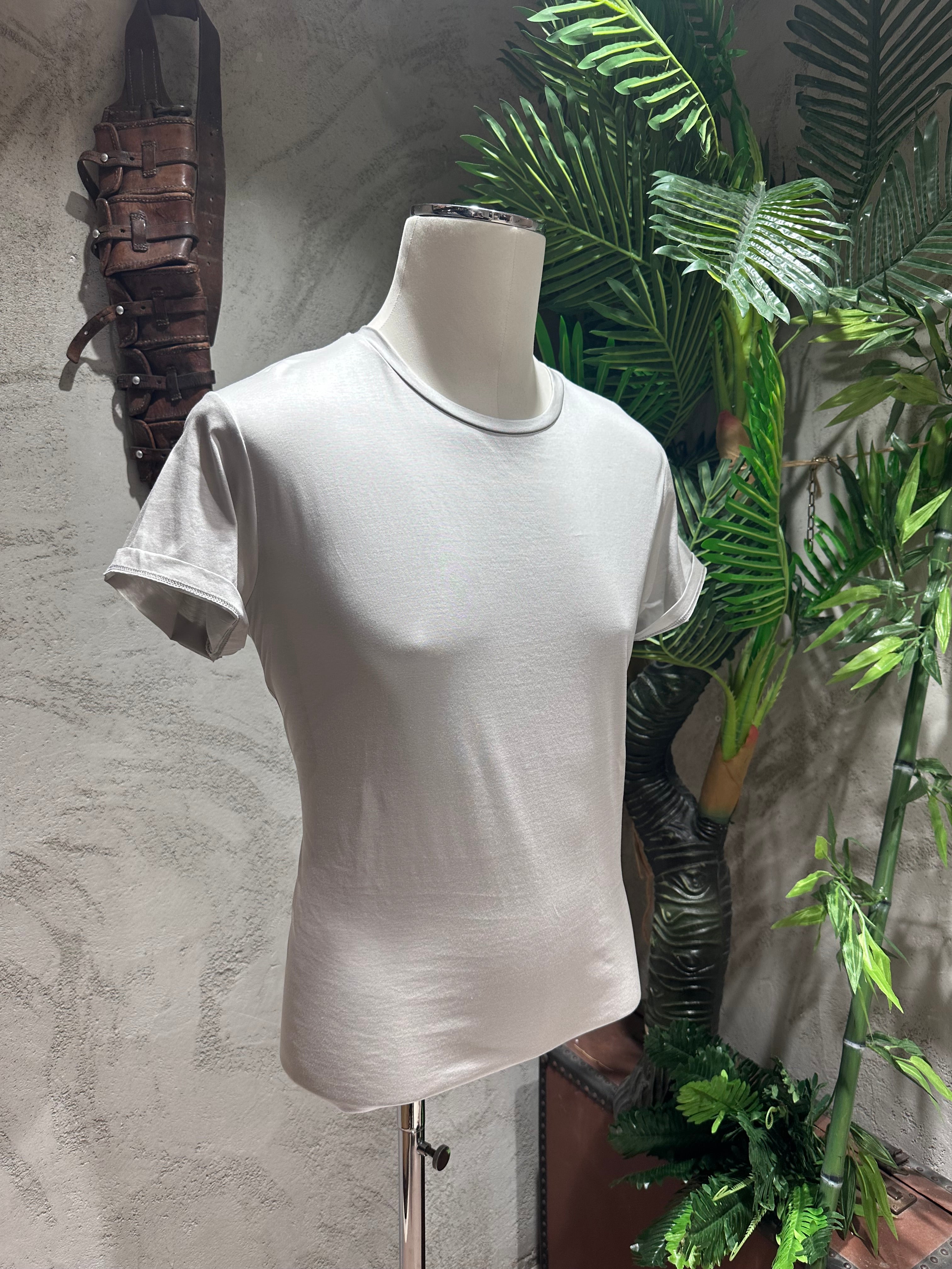 T-SHIRT IN FILO DI SCOZIA - BIANCO, NERO, SABBIA, DARK NAVY, GHIACCIO