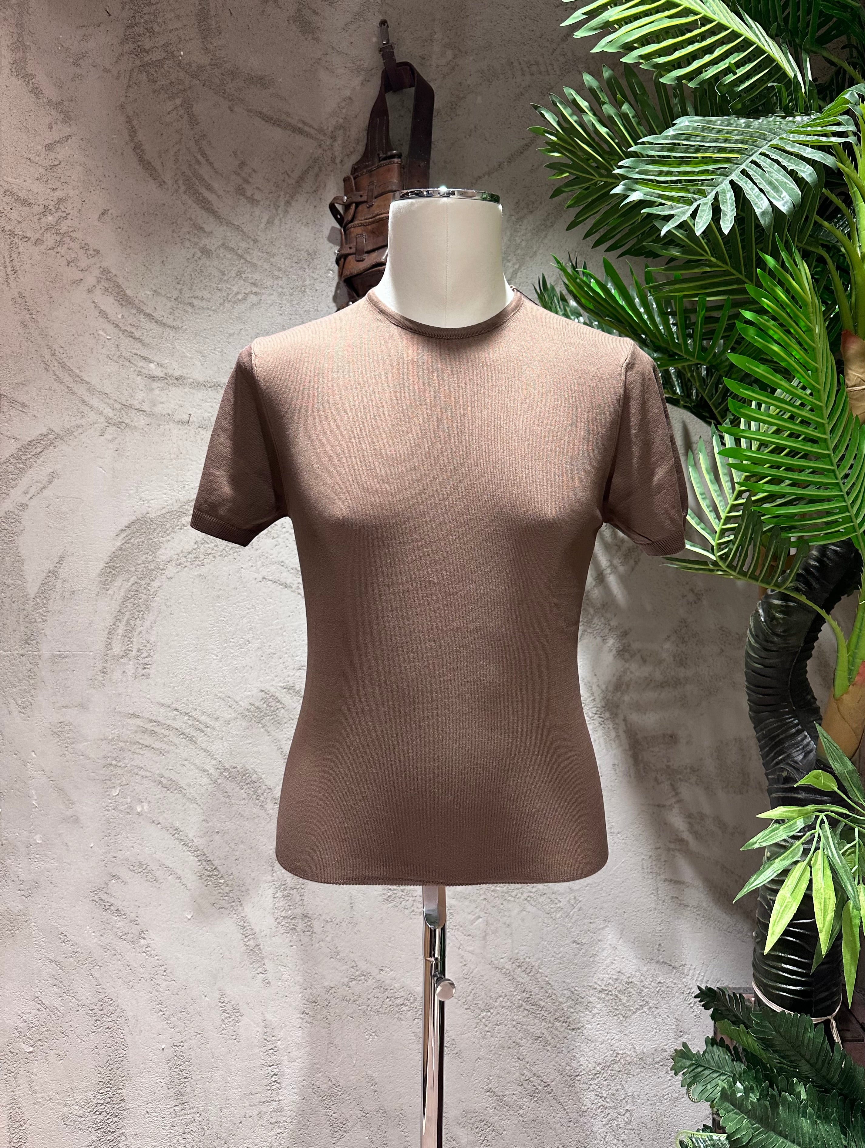 MAGLIA GIROCOLLO - CACAO, SABBIA, BLU, TEGOLA