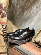 MOCASSINO IN PELLE - MORO