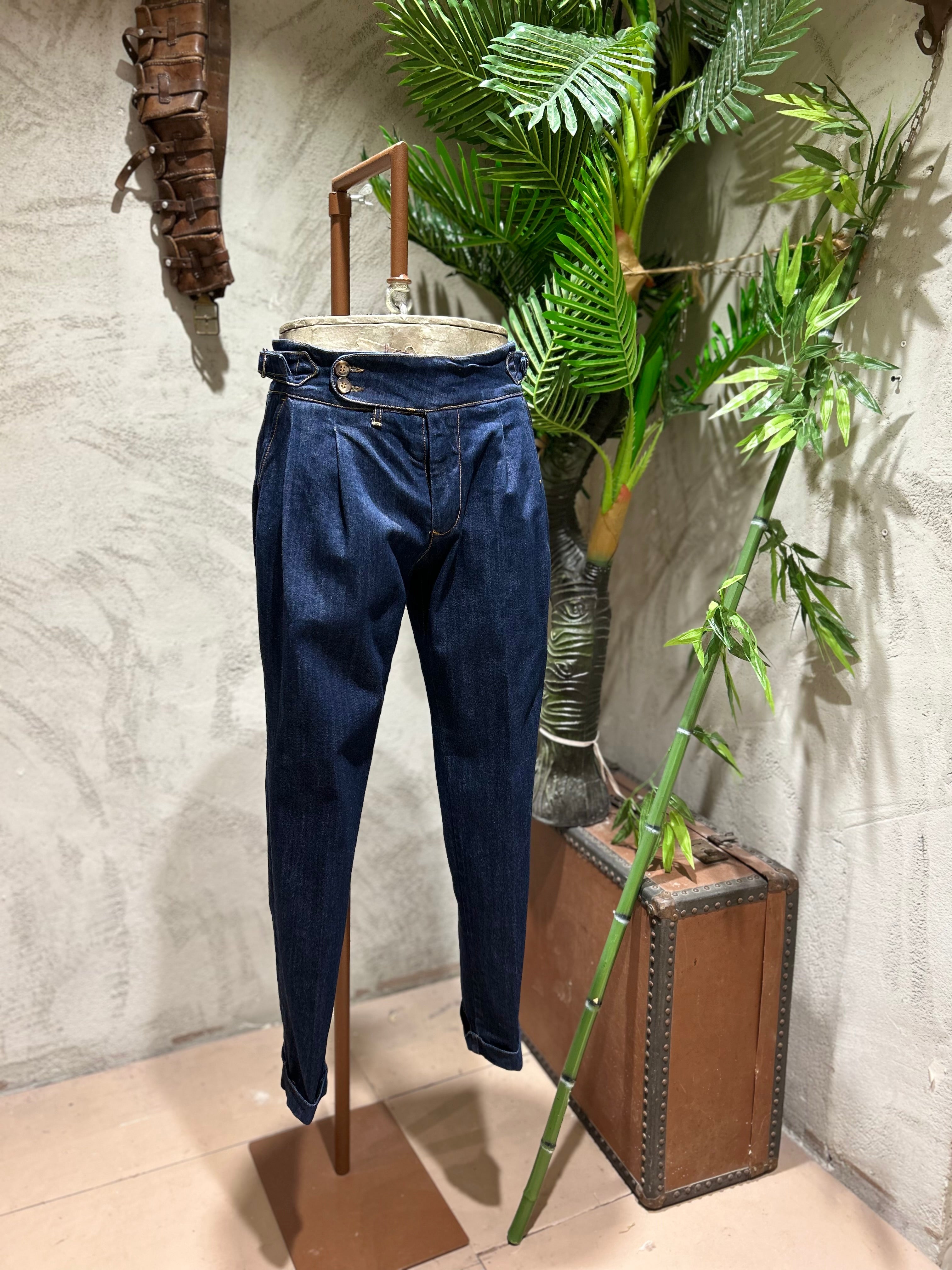 DENIM CON FIBBIE -DARK NAVY