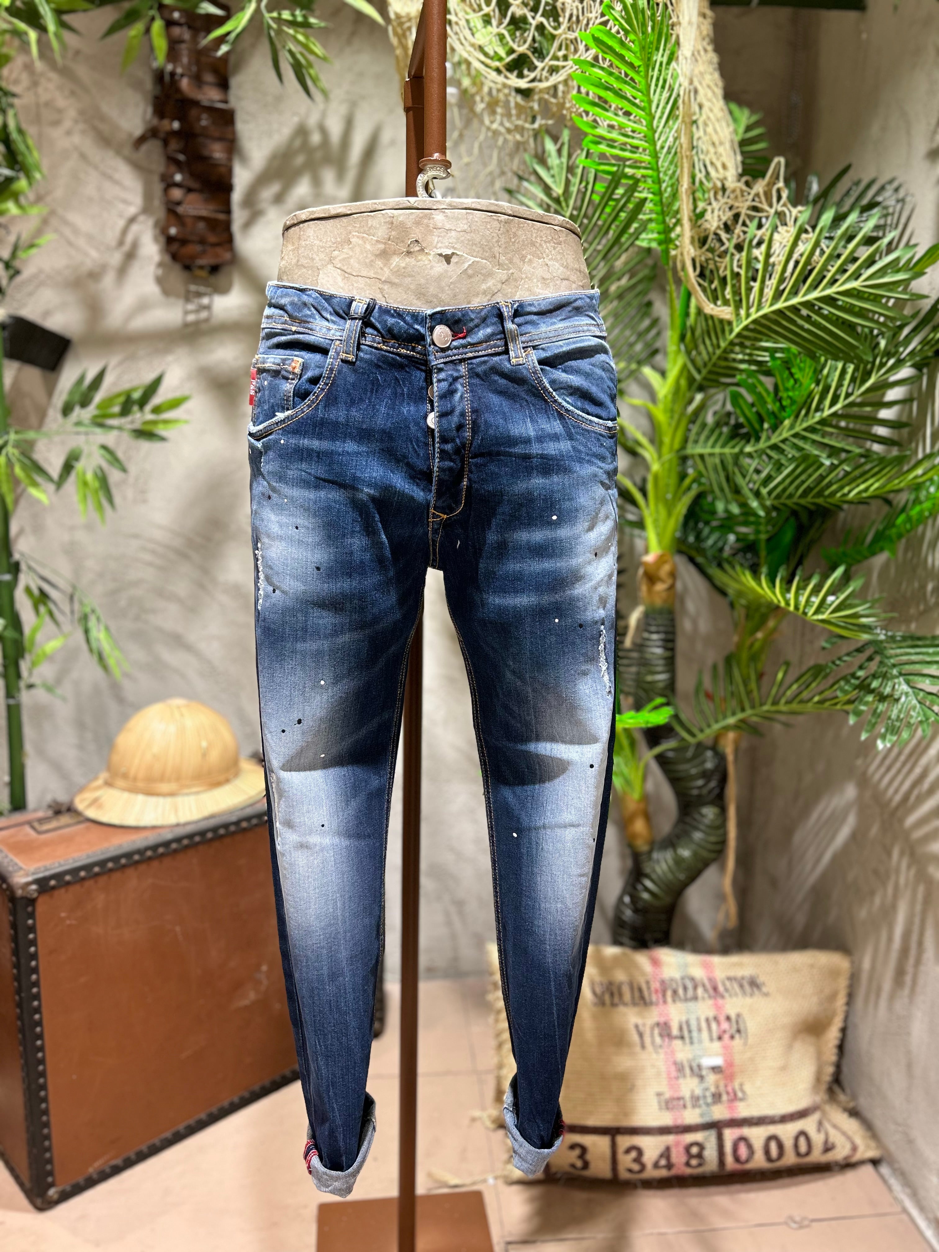 SKINNY DENIM MICROPAINTING - BLUE DENIM