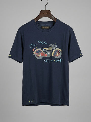Bobber — T-Shirt in 100% Cotone con Ricami a Mano | Made in Italy