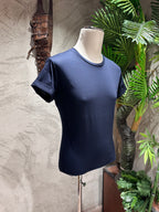 T-SHIRT IN FILO DI SCOZIA - BIANCO, NERO, SABBIA, DARK NAVY, GHIACCIO