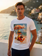 T-SHIRT WITH APPLIQUÉ DUCK PATCH