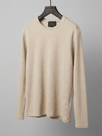Textured Cotton Crew Neck Sweater