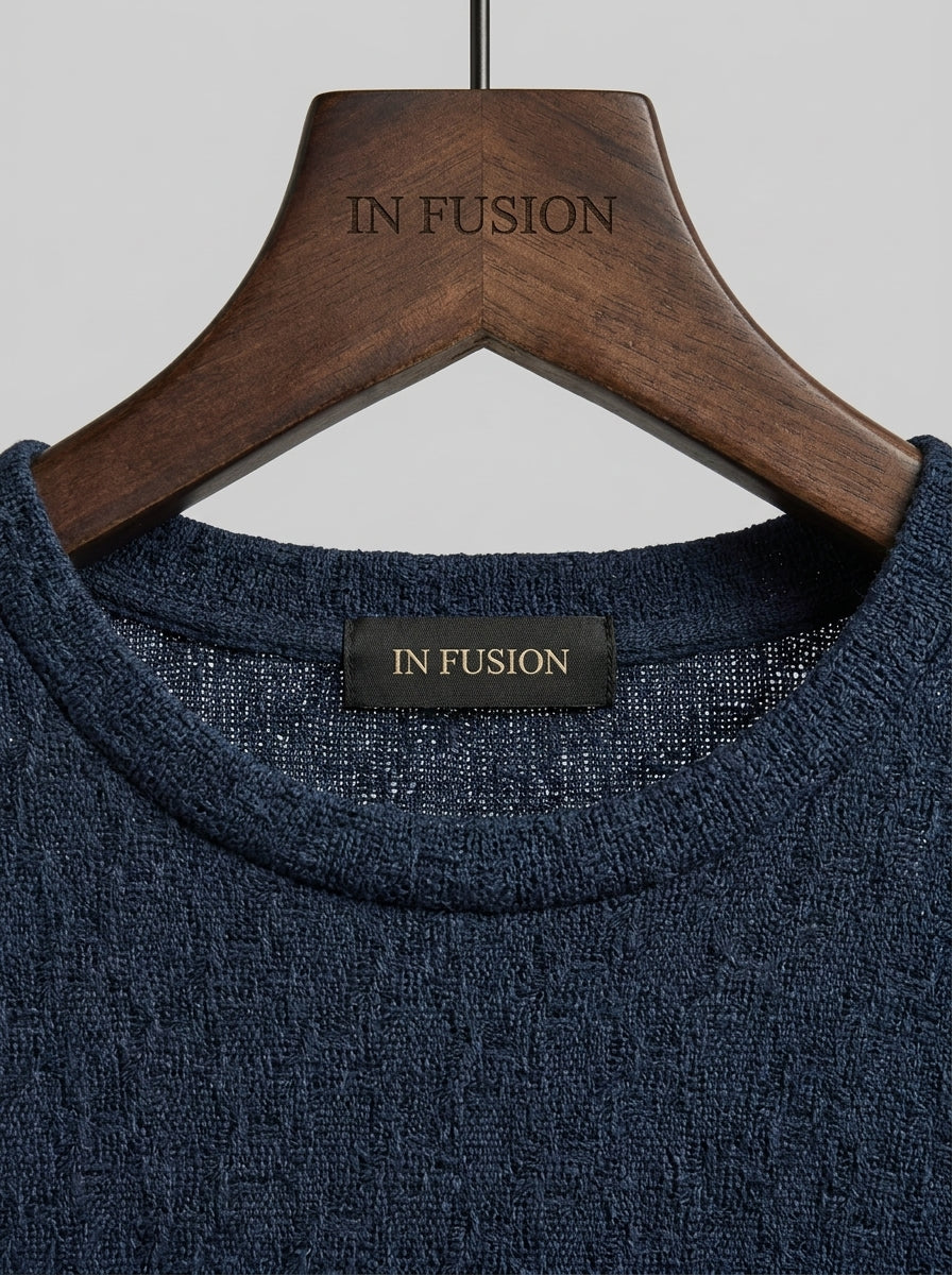 Aurelia — T-Shirt in Filo di Cotone Crochet Slim | Made in Italy