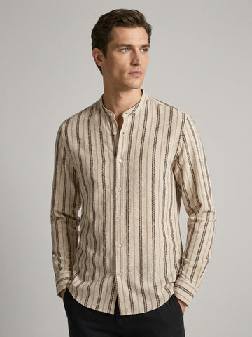 Camicia Ricamata Collo Coreano