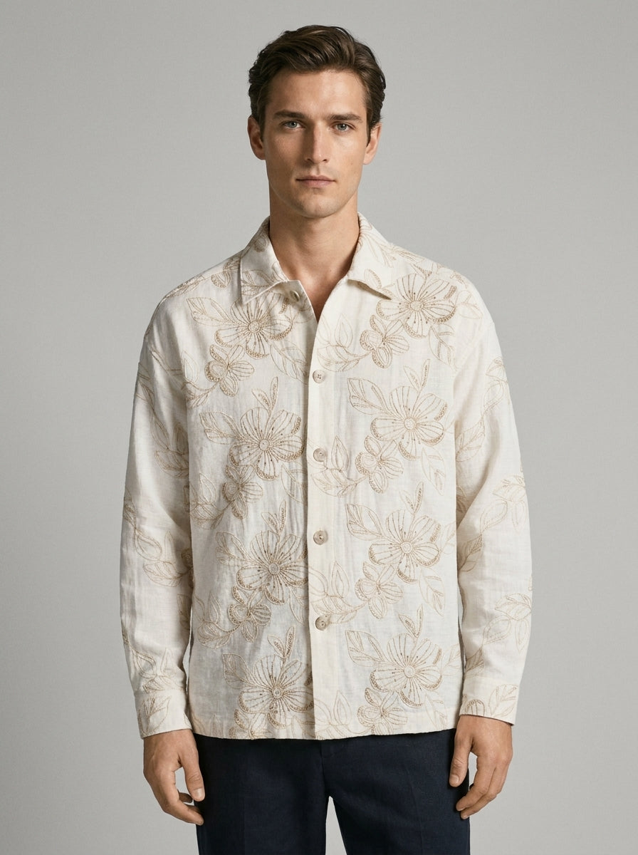 Camicia Floreale in Rilievo