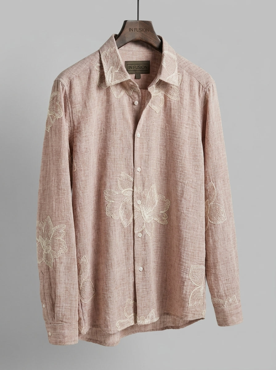 Camicia Floreale in Rilievo