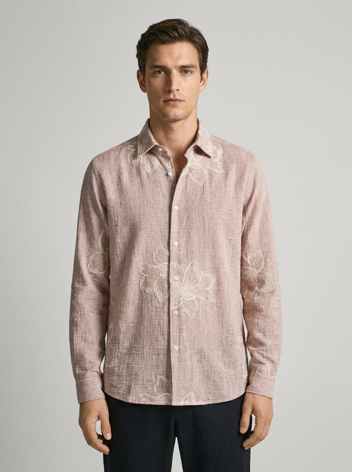 Camicia Floreale in Rilievo