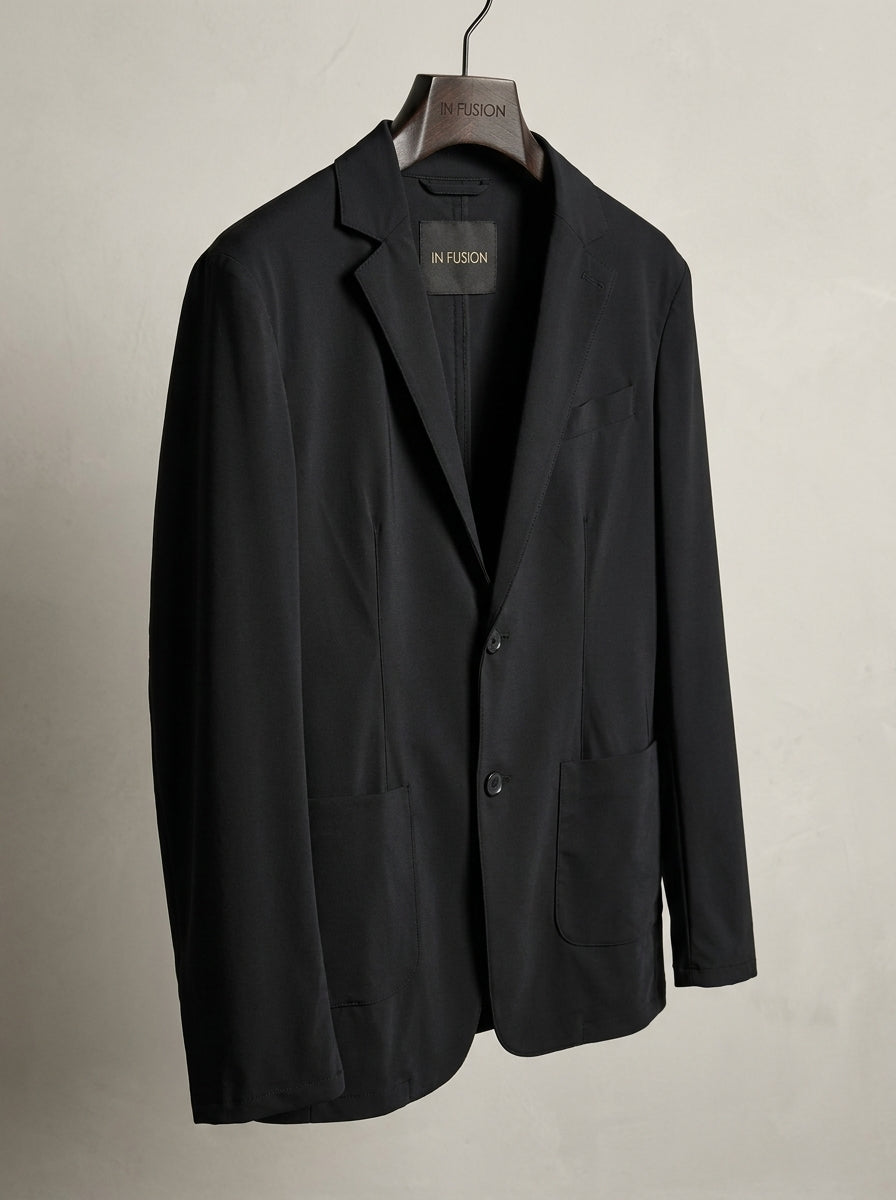 Single-Breasted Jacket in Technical Fabric