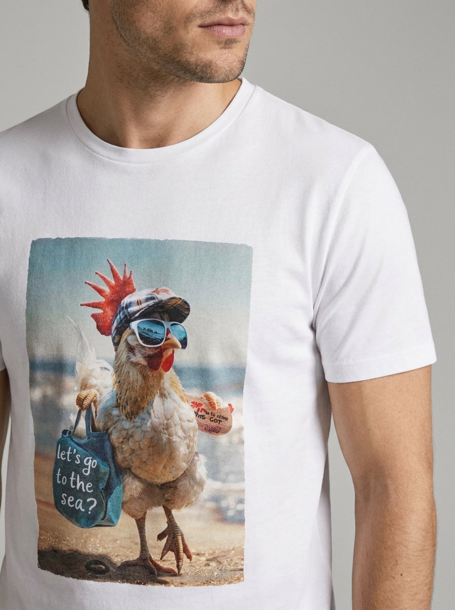 T-Shirt Rooster Print