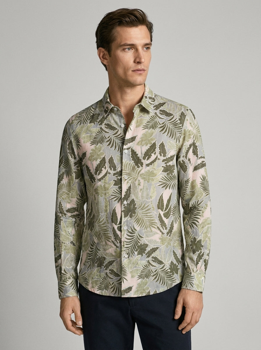 Camicia Stampa Foglie