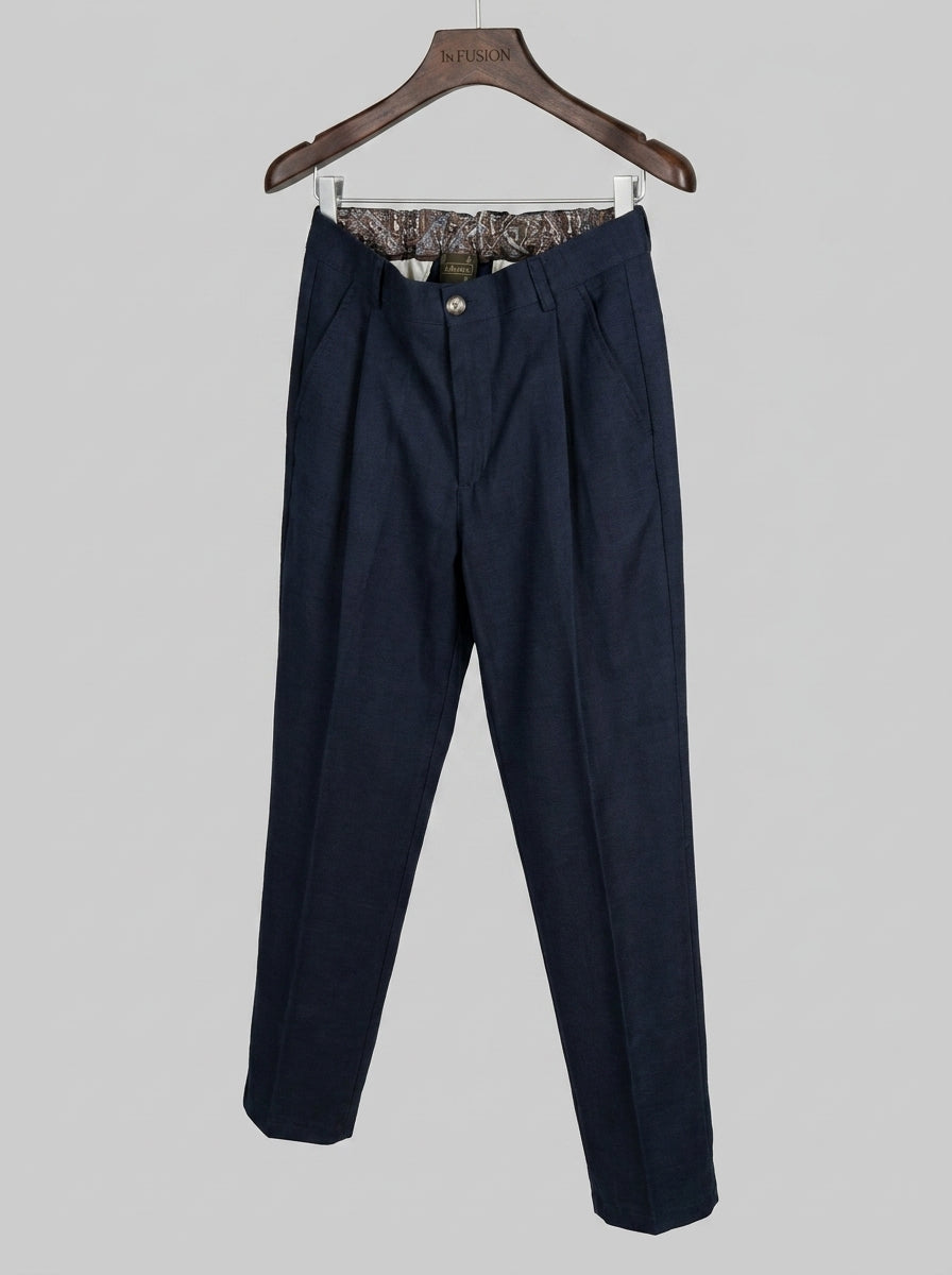 55829 HERRINGBONE TROUSERS - DARK BROWN,SAND,DARK NAVY