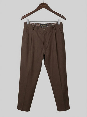 55829 HERRINGBONE TROUSERS - DARK BROWN,SAND,DARK NAVY