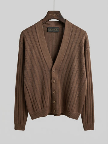 Cardigan Scollo a V Lavorato