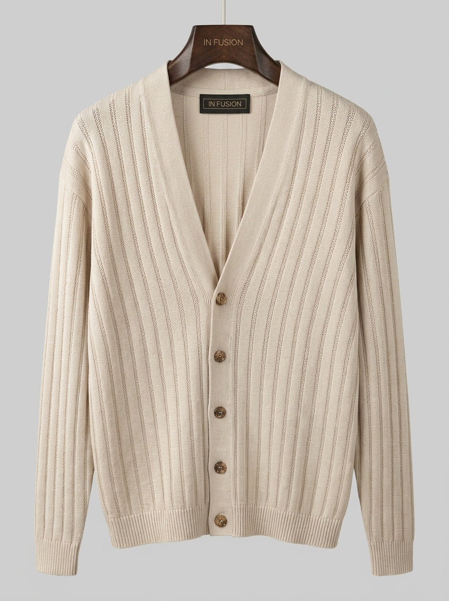 Cardigan Scollo a V Lavorato