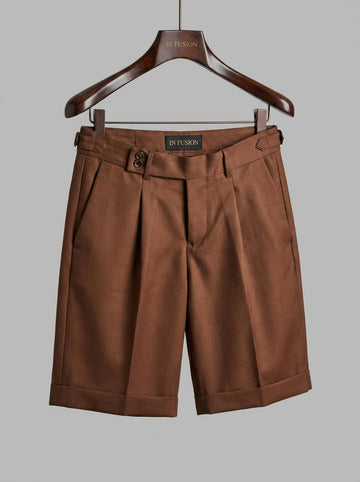 Shorts con Chiusura Bottoni, Zip e Fibbie Laterali Regolabili