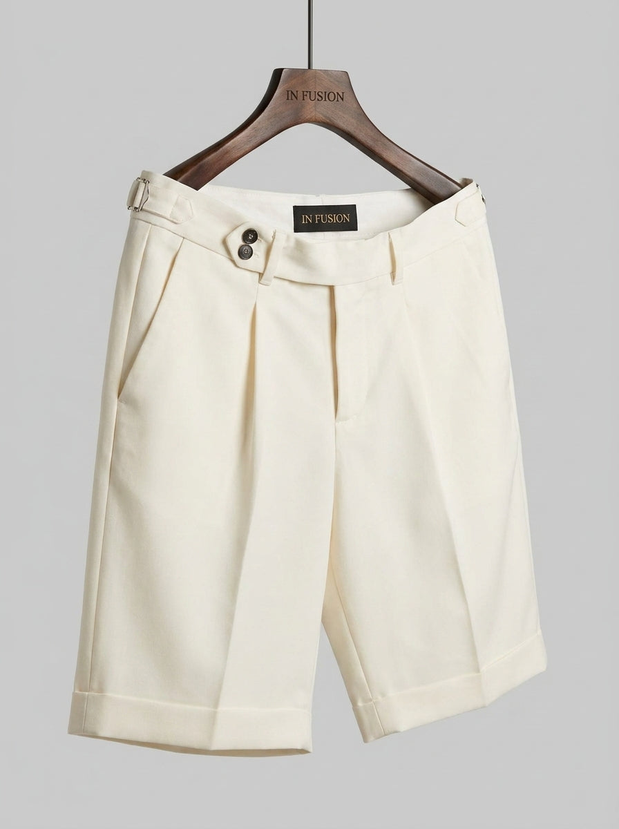 Shorts con Chiusura Bottoni, Zip e Fibbie Laterali Regolabili