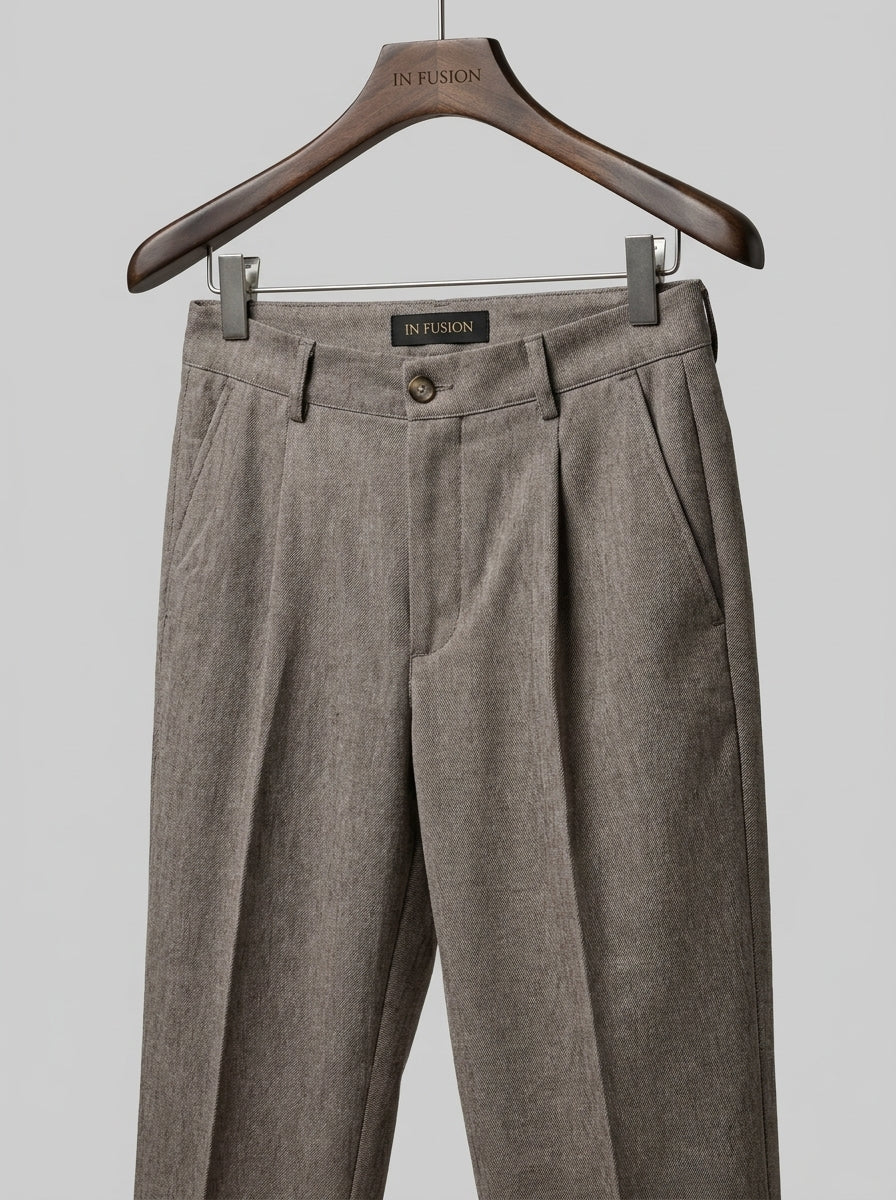 Pantalone Lino e Cotone Slim Fit