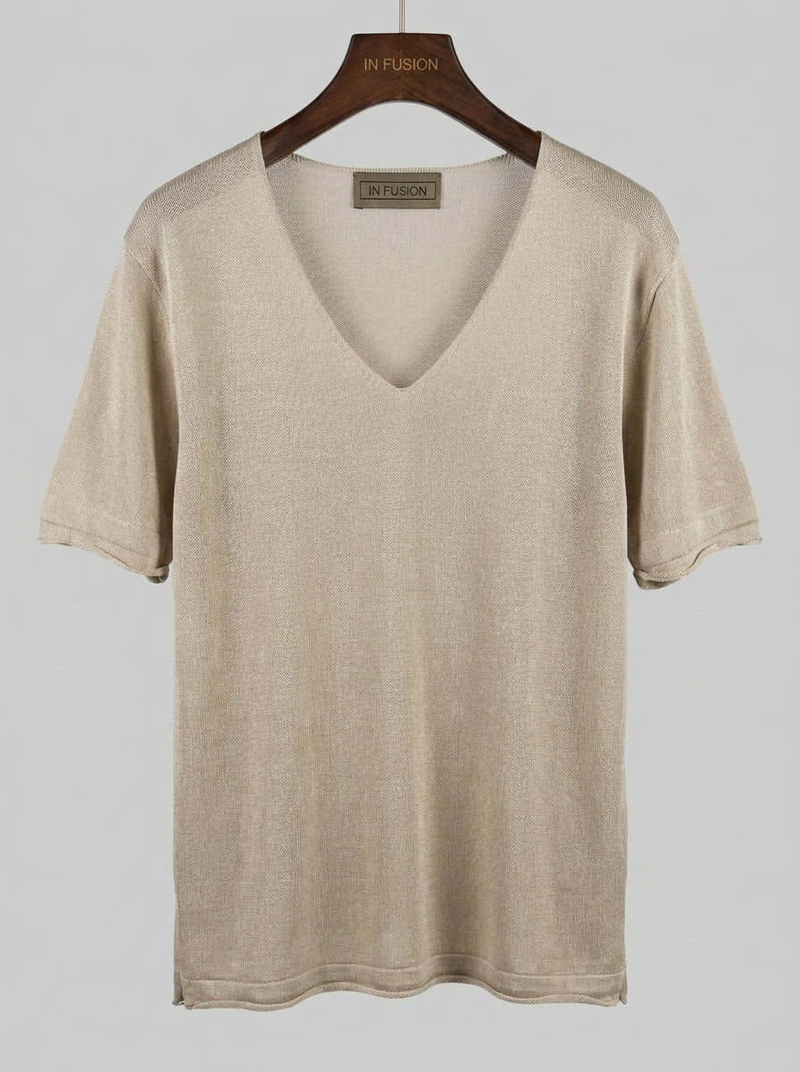 Puerto Rico — Maglia Scollo a V in Filo di Cotone