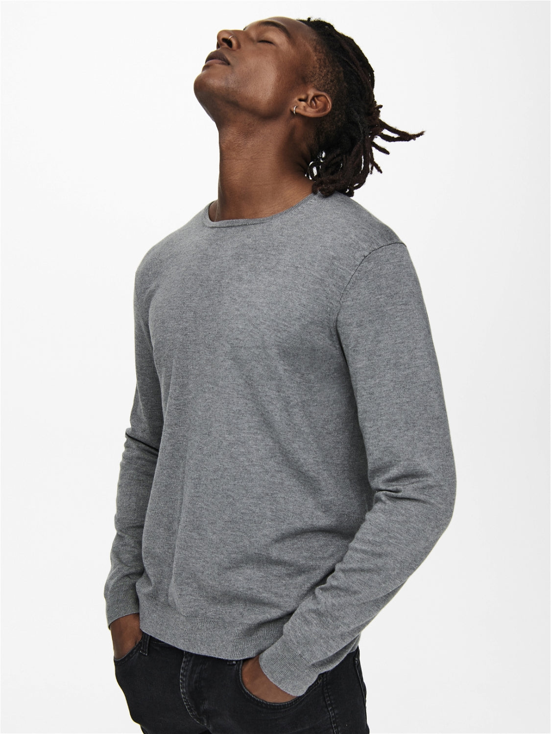 MAGLIONCINO GIROCOLLO - GRIGIO