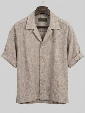 Fuerteventura — Camicia in Lino e Cotone Cropped | Manica Regolabile Made in Italy