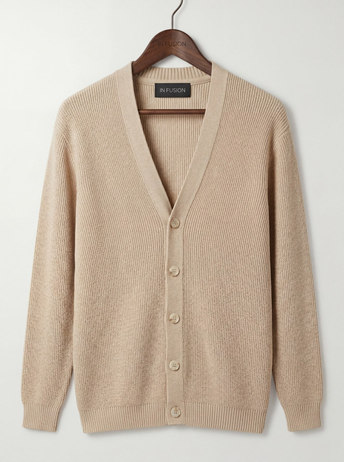Korea — Cardigan a Costa Inglese in Filo di Cotone | Regular Fit Made in Italy