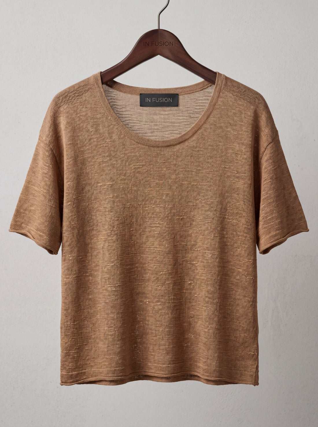 Sofia — Maglia in Filo di Cotone Fiammato Cropped | Scollo a V Largo Made in Italy