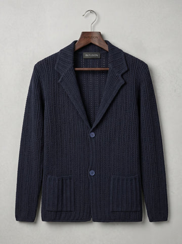 Versilia — Cardigan Blazer in Filo di Cotone Crochet | Made in Italy
