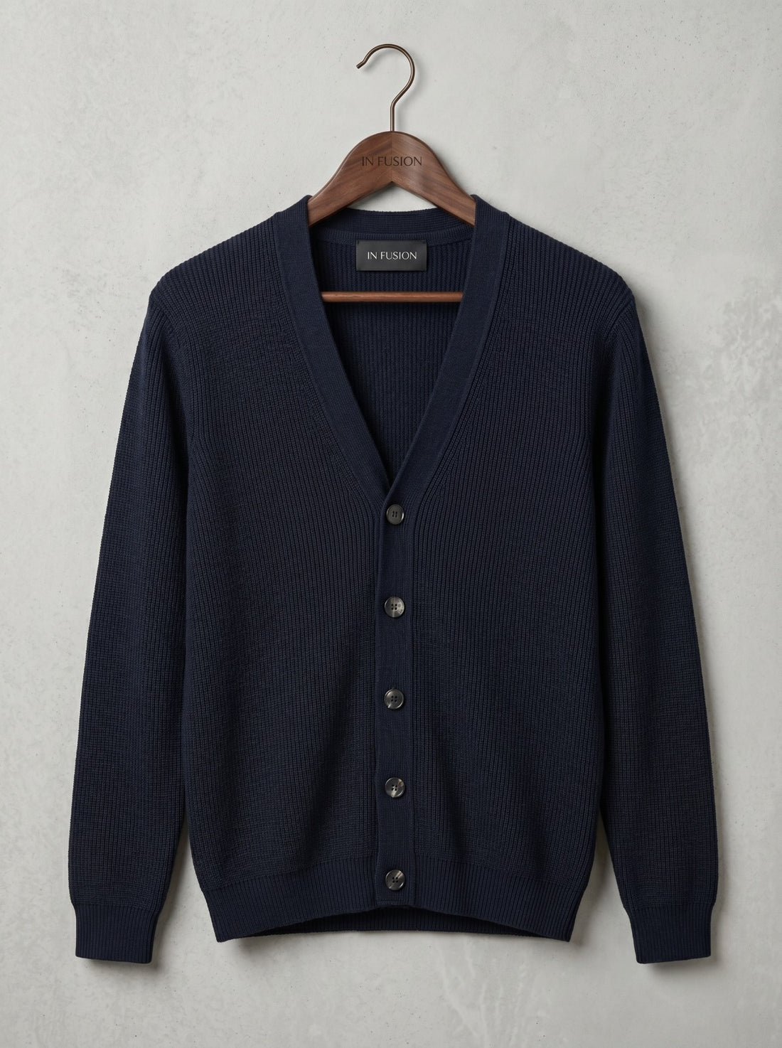 Korea — Cardigan a Costa Inglese in Filo di Cotone | Regular Fit Made in Italy