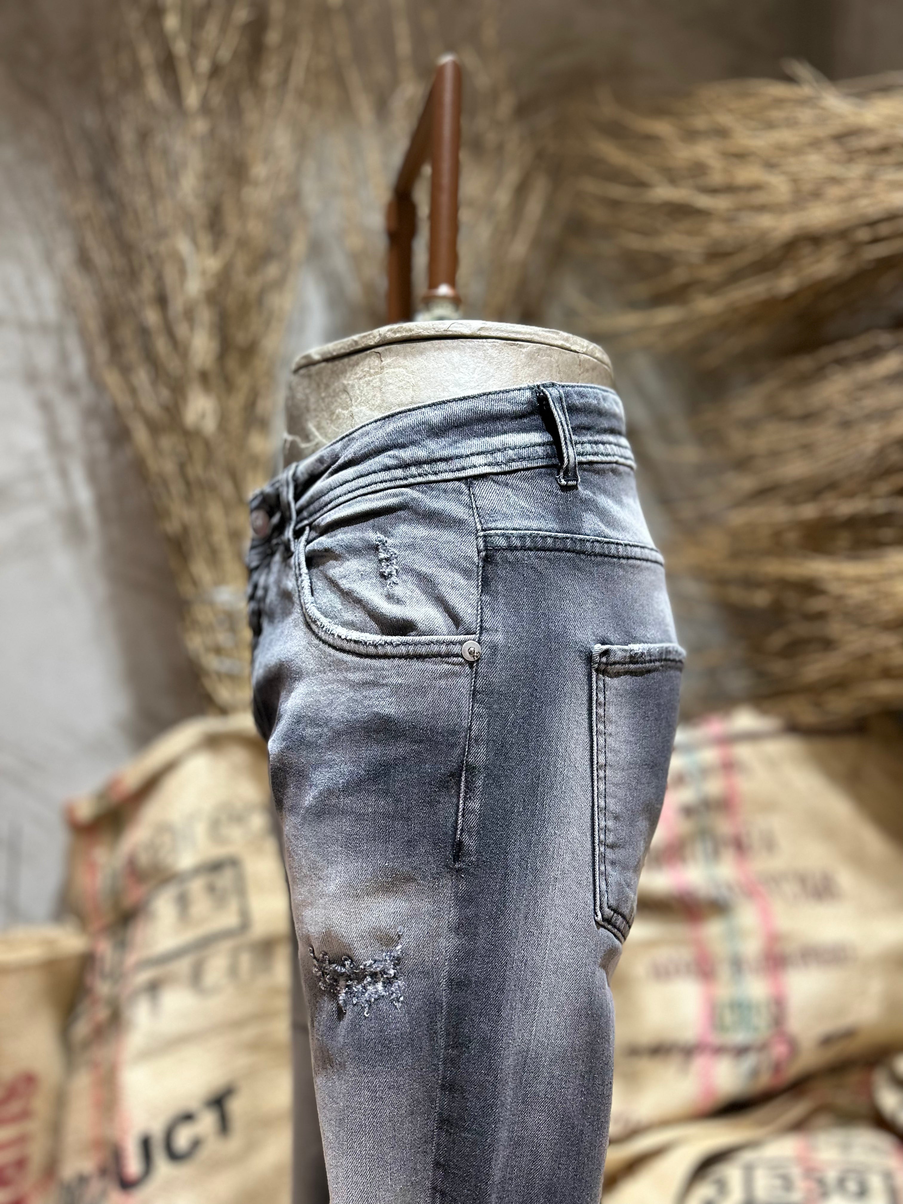 SKINNY DENIM CROPPED - DENIM