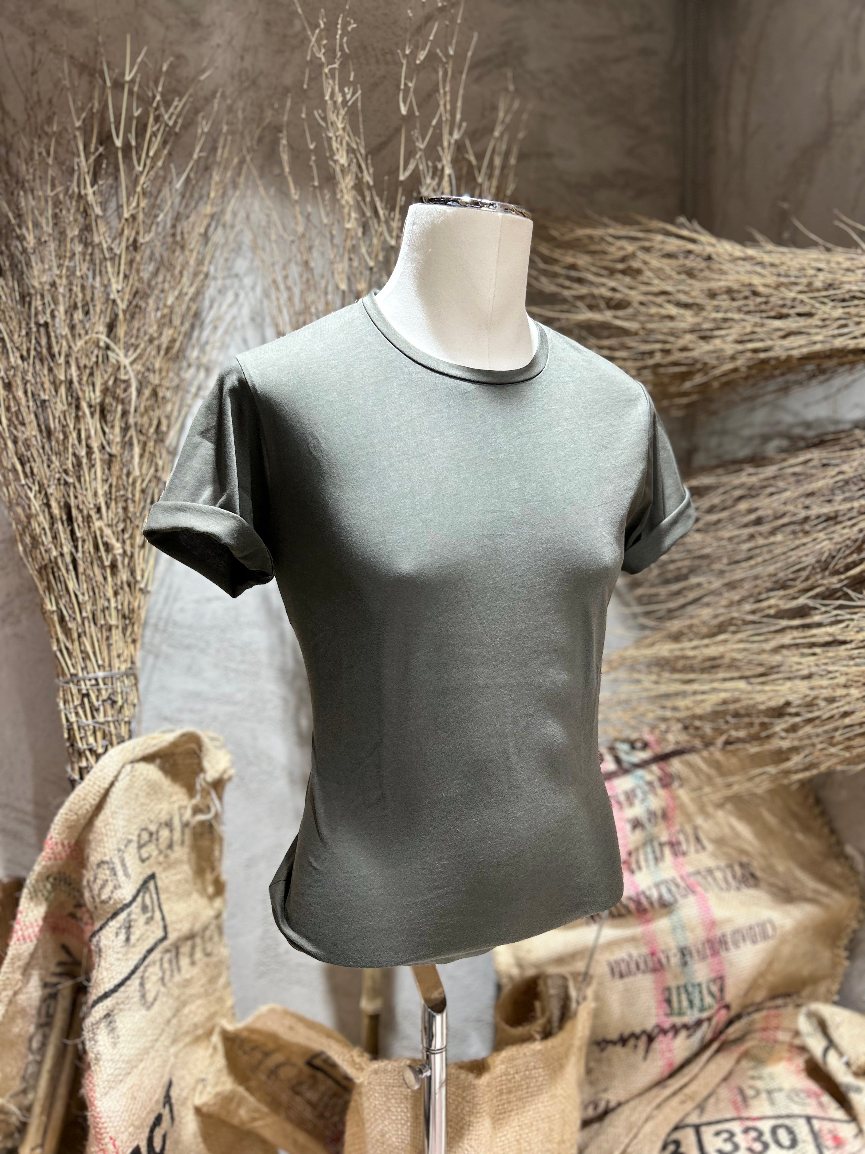 T-SHIRT BASIC IN COTONE - VERDE