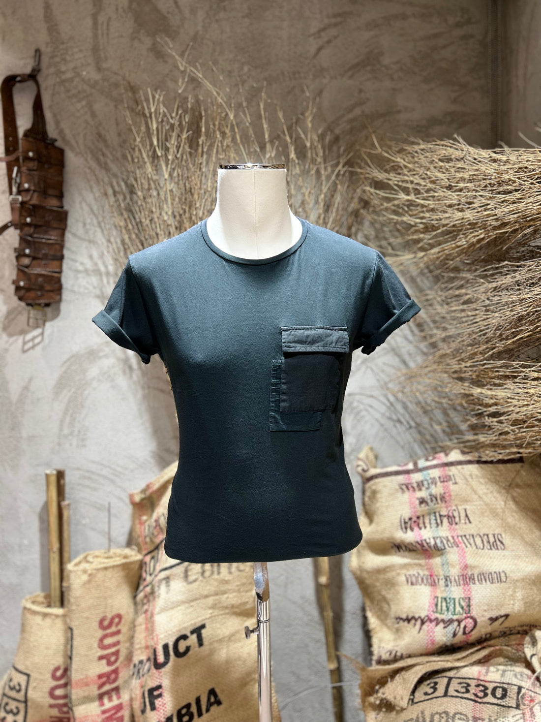 POCKET T-SHIRT - OFF-WHITE, BLACK