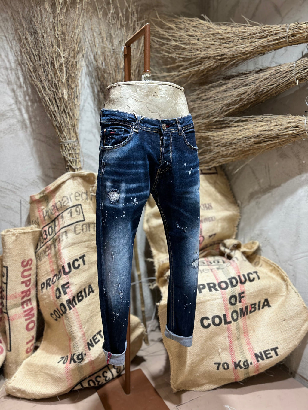 SKINNY DENIM PAINTING - DENIM