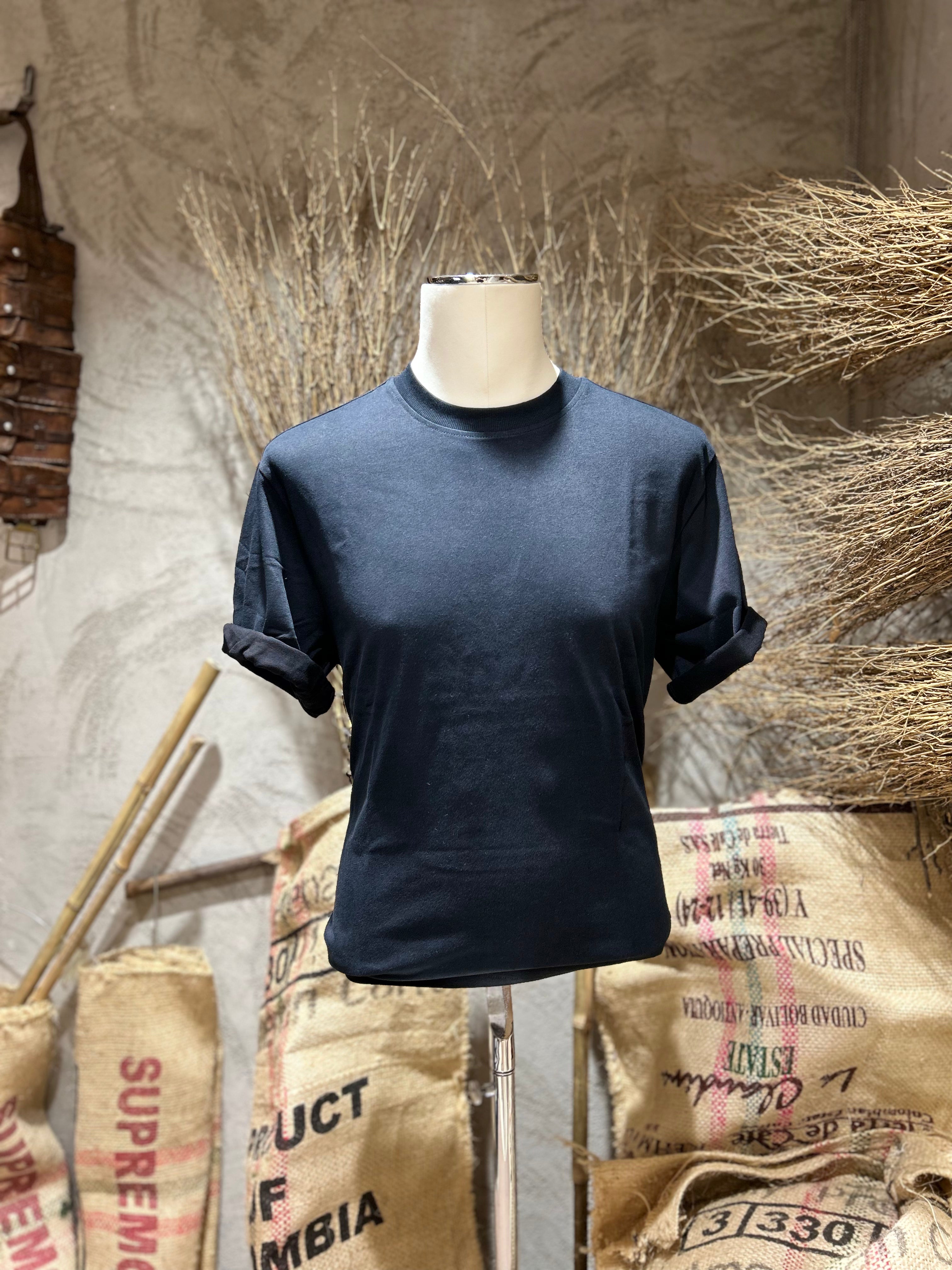 T-SHIRT BASIC - BIANCO-SABBIA-NERO