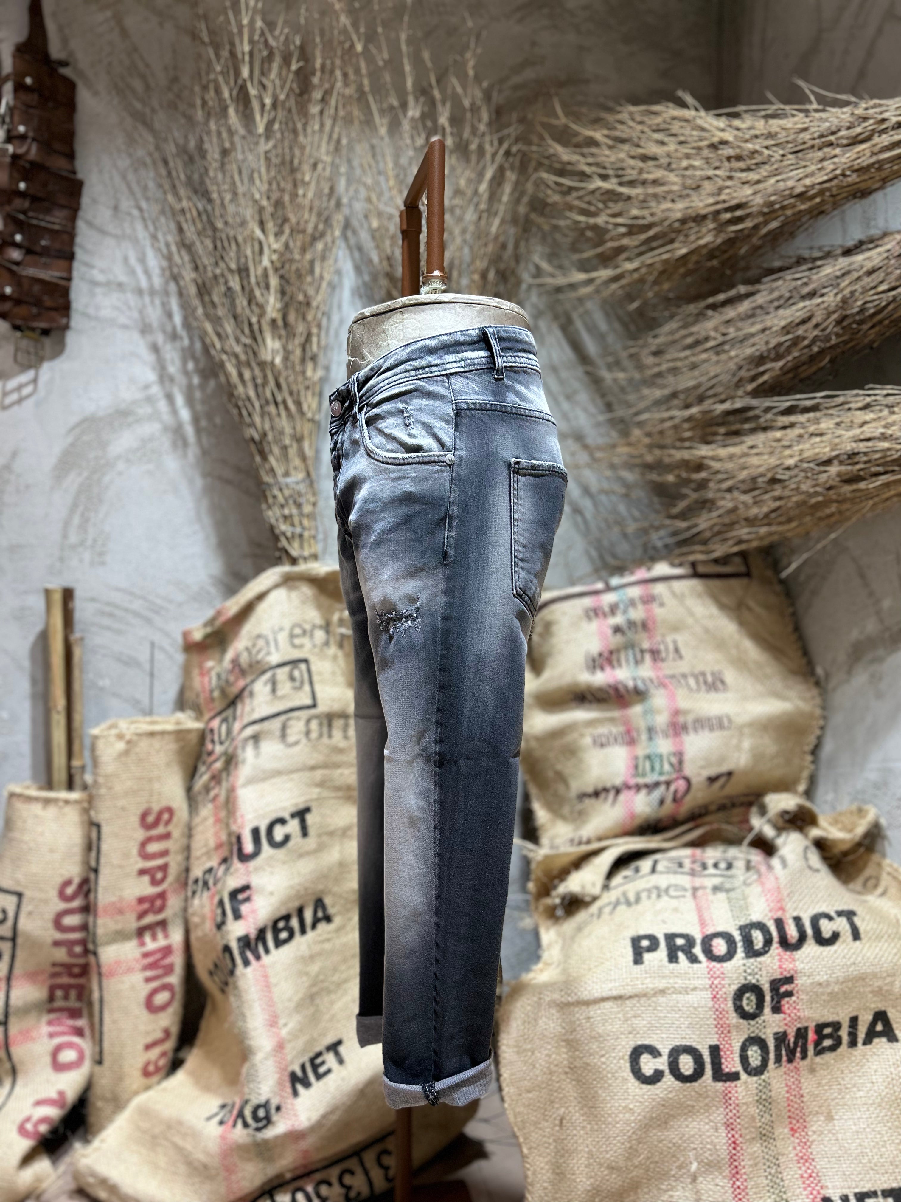 SKINNY DENIM CROPPED - DENIM