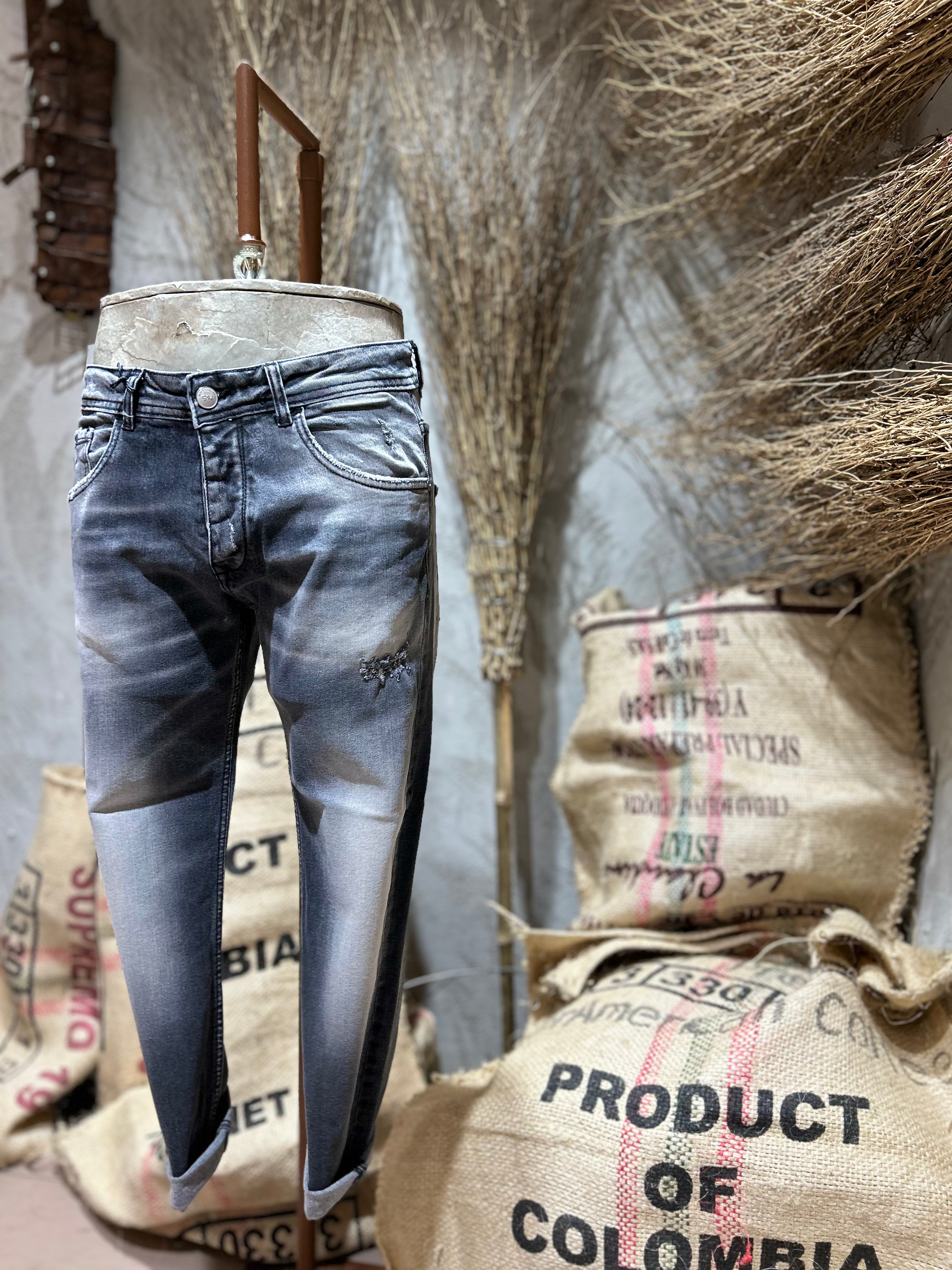 SKINNY DENIM CROPPED - DENIM