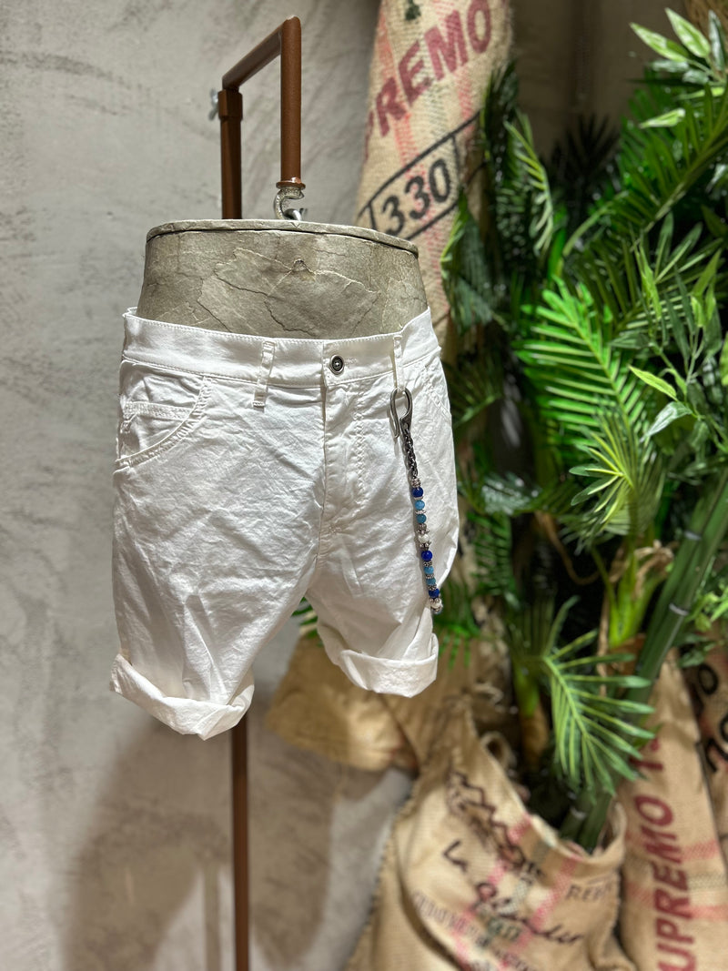 SHORTS MONOCOLOUR IN COTONE - OFF-WHITE, BEIGE, ARMY, NERO, NAVY