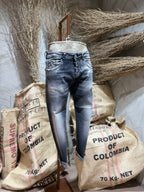 SKINNY DENIM CROPPED - DENIM