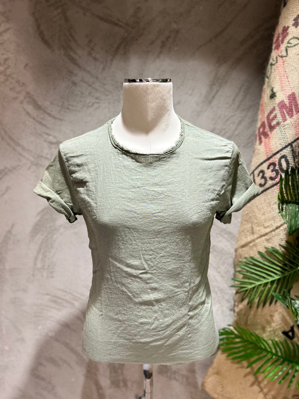 T-SHIRT TAGLIO VIVO - VERDE