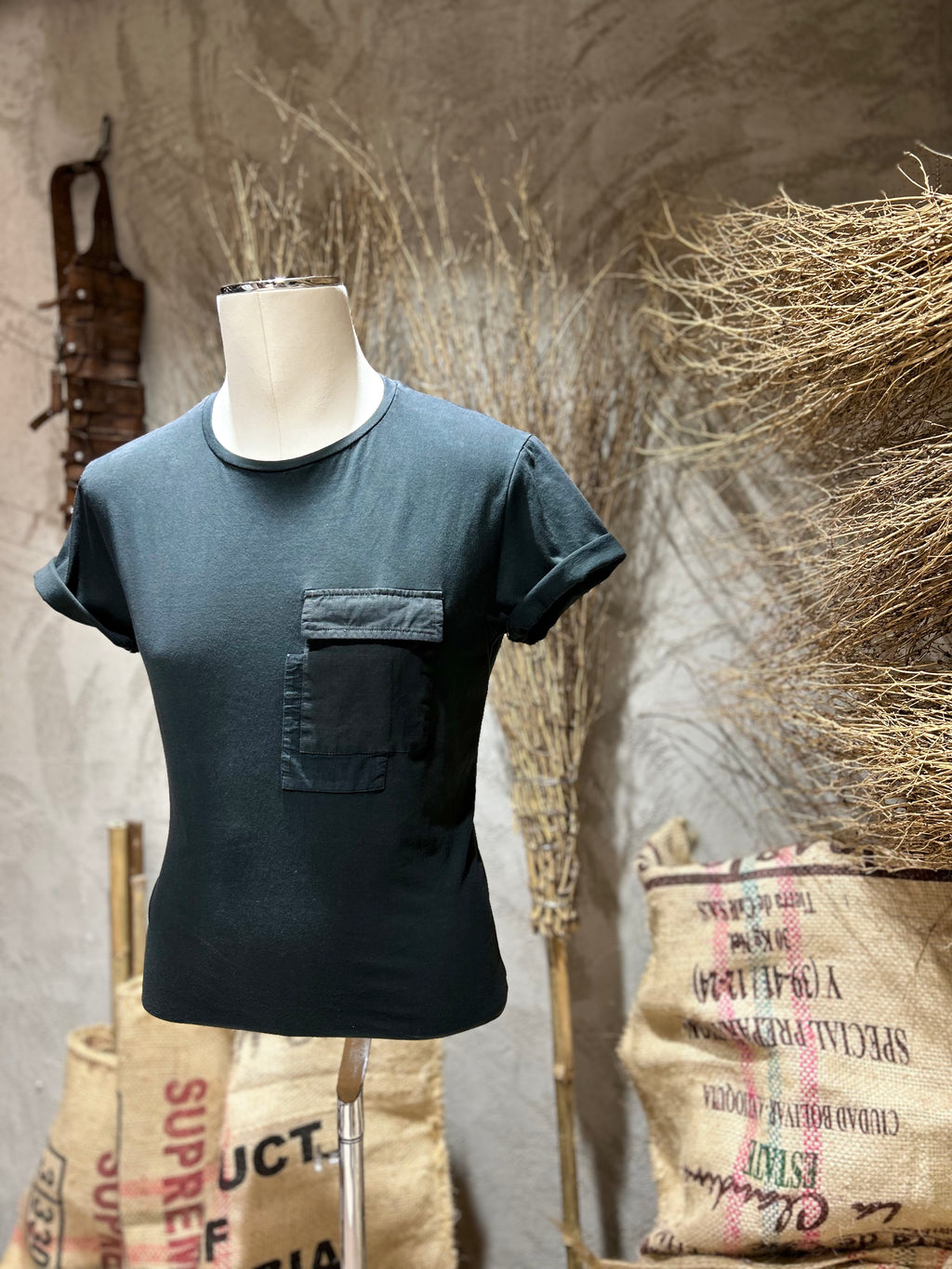 T-SHIRT POCKET - OFF-WHITE, NERO