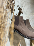 STIVALETTI IN PELLE SCAMOSCATA - DARK BROWN OLD