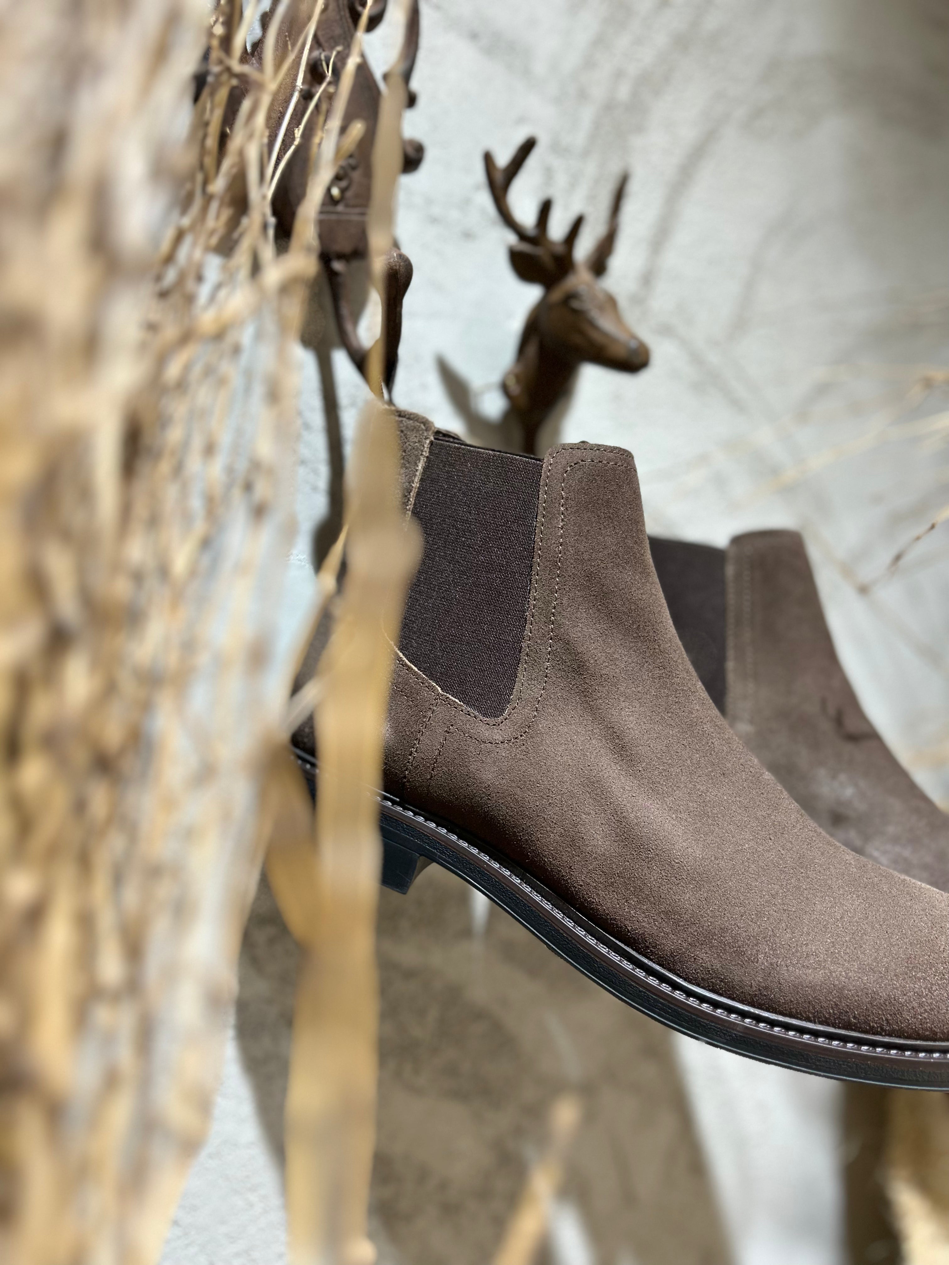 STIVALETTI IN PELLE SCAMOSCATA - DARK BROWN OLD