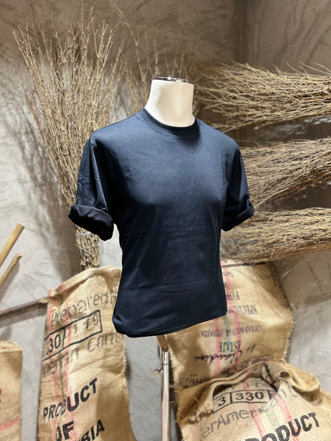 BASIC T-SHIRT - WHITE-SAND-BLACK