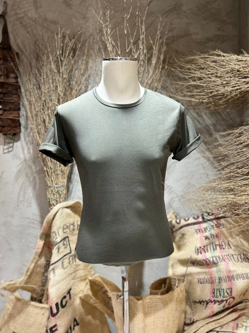 T-SHIRT BASIC IN COTONE - VERDE